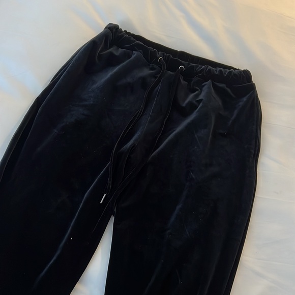 Black Velvet Jogger Pants - Picture 2 of 5